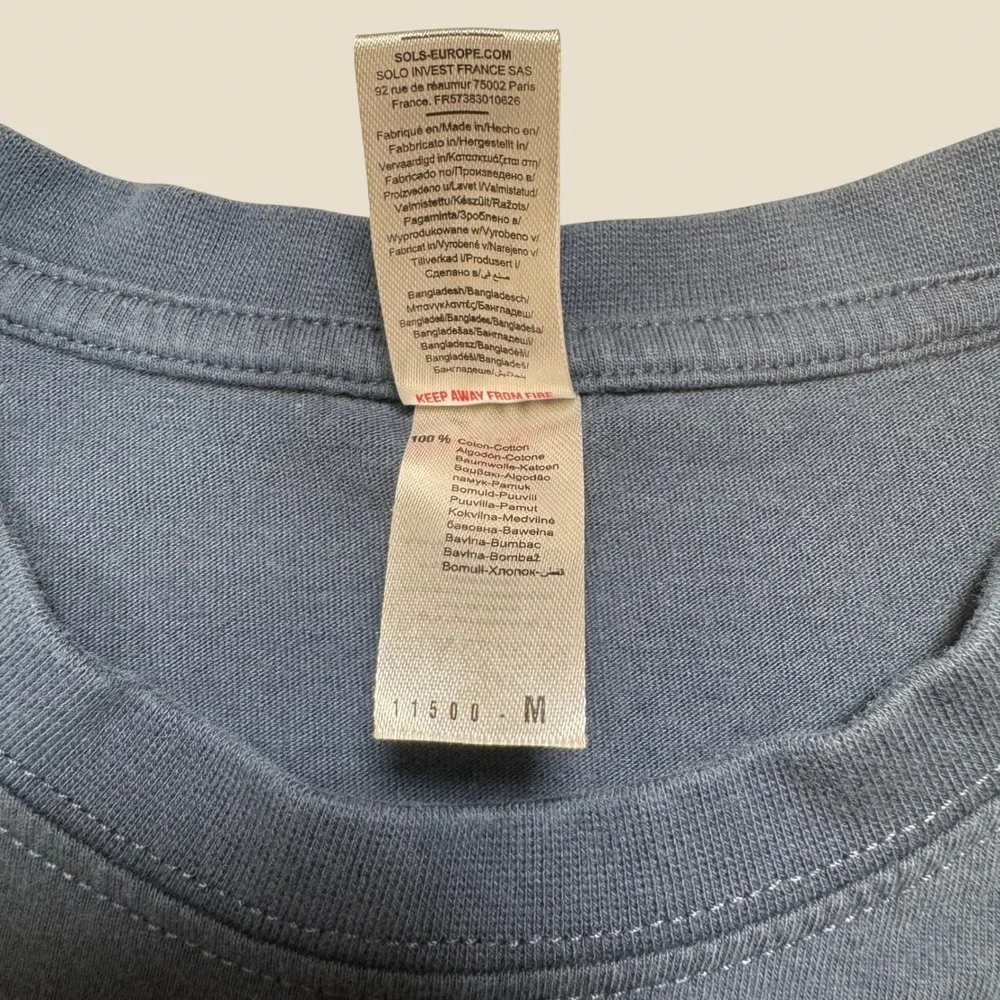 SOLS Paris France Graphic Tee Navy Blue M Souvenir Travel Europecore